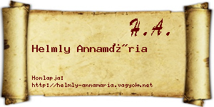 Helmly Annamária névjegykártya